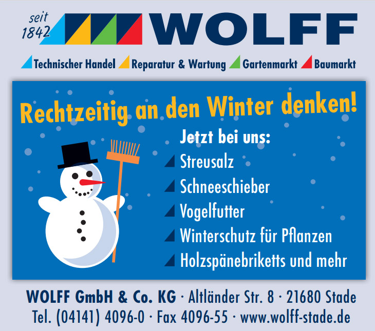 Jetzt bei uns: Streusalz Schneeschieber Vogelfutter Winterschutz für Pflanzen Holzspäne Briketts und mehr.